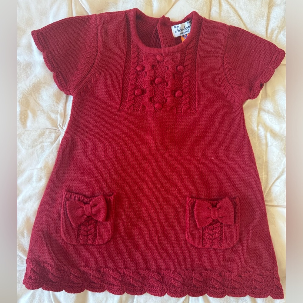 Mayoral Baby Dress in red. Size 12 months